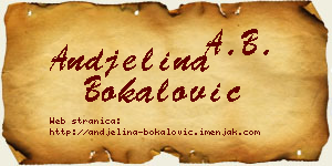 Andjelina Bokalović vizit kartica